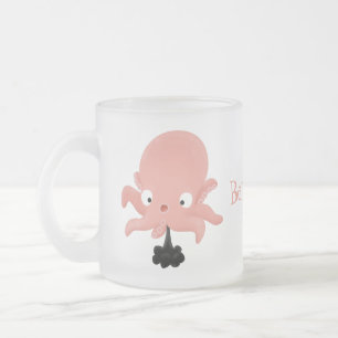 Tasse Givré Caricature de bébé pieuvre rose mignonne humour