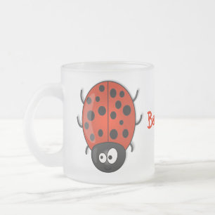 Tasse Givré Caricature de coccinelle rouge joyeux