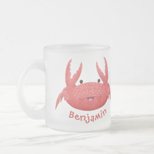 Tasse Givré Caricature de crabe rouge cuite