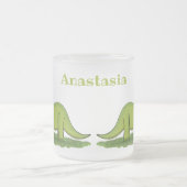Tasse Givré Caricature de dinosaure de brontosaurus vert migno (Centre)