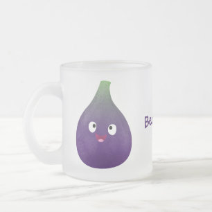 Tasse Givré Caricature de fruits mauve joyeux aux figues