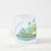 Tasse Givré Caricature de grenouille vert mignon (Devant gauche)