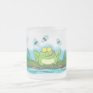 Tasse Givré Caricature de grenouille vert mignon