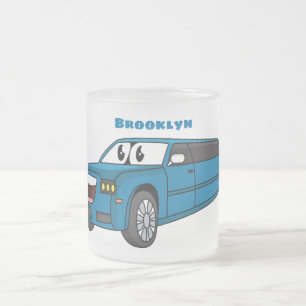 Tasse Givré Caricature de la Limousine bleu mignonne