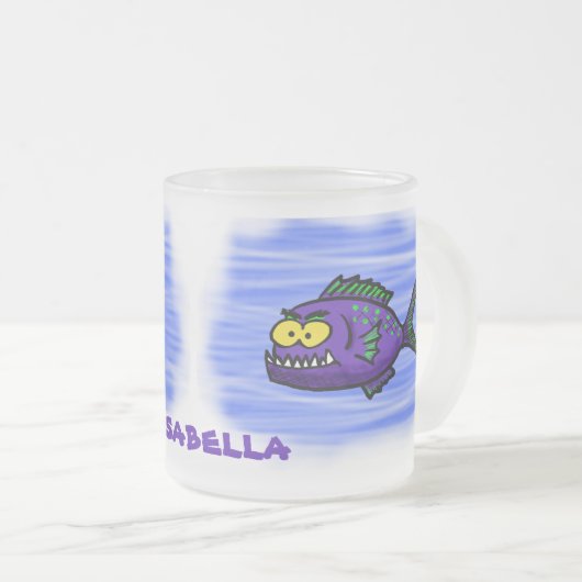 Tasse Givré Caricature de poisson de Piranha (Devant droit)