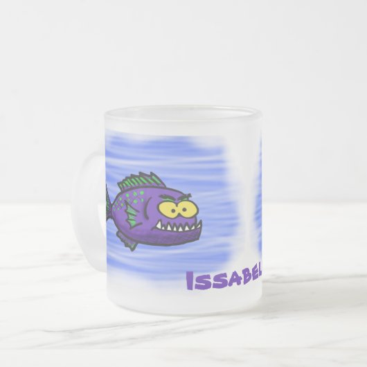 Tasse Givré Caricature de poisson de Piranha (Devant gauche)