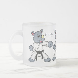 Tasse Givré Caricature de rhino kung fu
