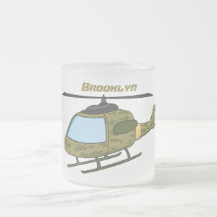 Tasse Givré Caricature d'hélicoptère camoflage de l'armée