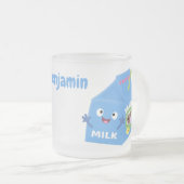 Tasse Givré Caricature en carton de lait joyeux (Devant droit)
