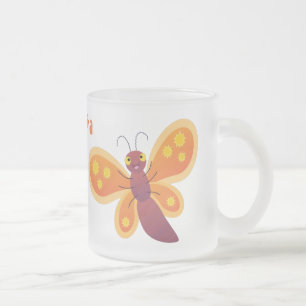 Tasse Givré Caricature joli papillon orange