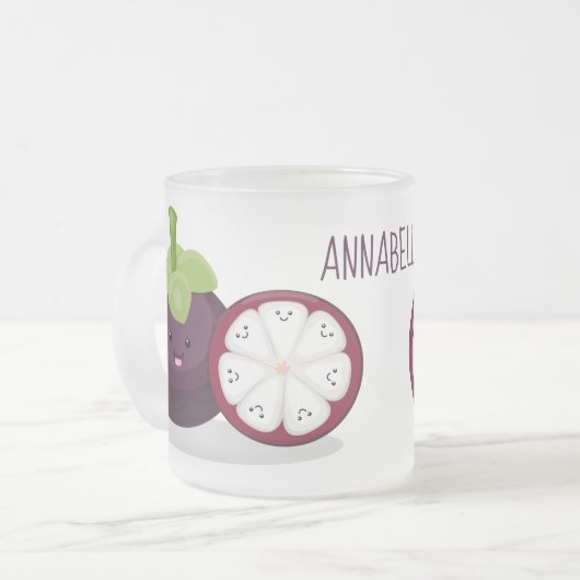 Tasse Givré Caricature mignonne mauve mangouste (Devant gauche)