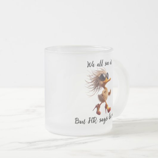 Tasse Givré Caricature of HR, Meme, Office humor mug. (Devant droit)