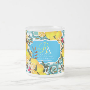 Tasse Givré Carreaux Méditerranéens au Citron Bleu