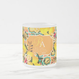 Tasse Givré Carreaux méditerranéens au citron Orange Vert
