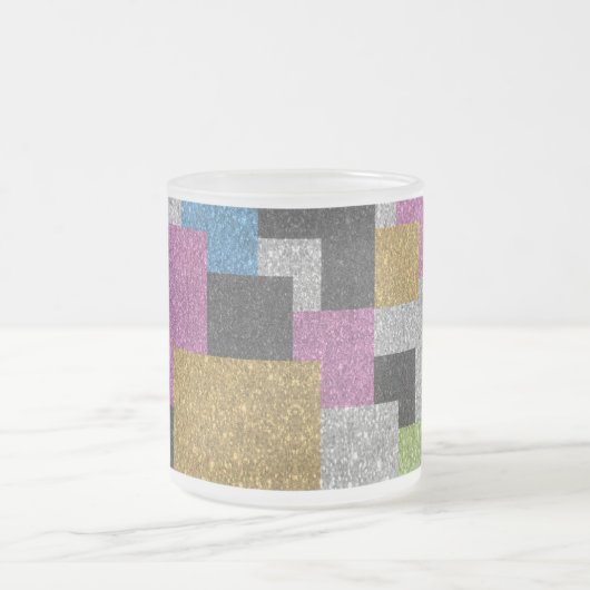 Tasse Givré Carrés cool formes parties scintillant art abstrai (Centre)