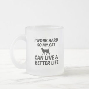 TASSE GIVRÉ CAT TRAVAILLE MIEUX LA VIE