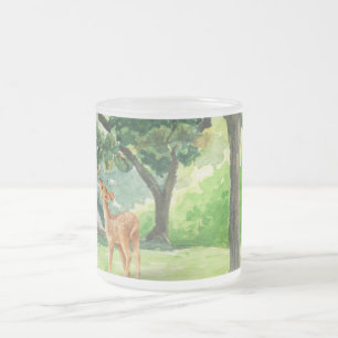 Tasse Givré Cerf de la forêt tranquille - Art aquarelle