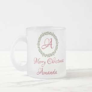 Tasse Givré Cerise sainte et Noël feuille