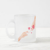 Tasse Givré "Chaîne romantique rouge des mains et des coeurs d (Gauche)
