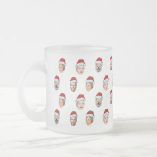 Tasse Givré Chapeau de Père Noël personnalisé avec le visage d