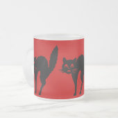 Tasse Givré Chat noir éffrayant avec arcade arrière pour hallo (Devant gauche)