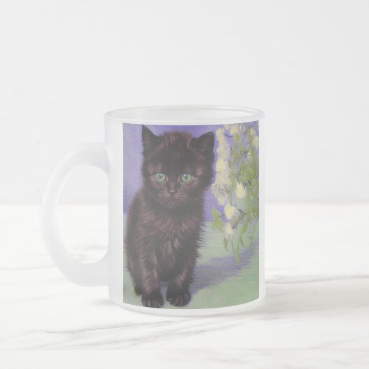Tasse Givré Chat Van Gogh avec fleurs blanches (Gauche)