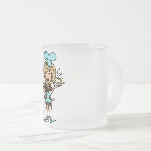 Tasse Givré Chef pâtisserie féminine - T-shirts blonds et cade (Devant droit)