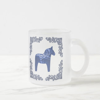 Tasse Givré Cheval de Bue Dala de Suédois avec le rouleau bleu