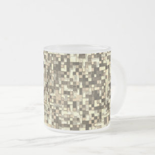 Tasse Givré Chevauchement de petits carrés dans les tons beige