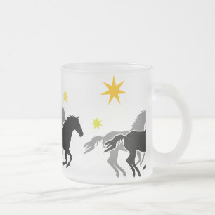 Tasse Givré Chevaux et Étoiles   Horses and Stars