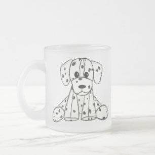 Tasse Givré Chien en dalmate dessin simple noir
