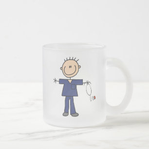 Tasse Givré Chiffre masculin infirmière - bleu de bâton