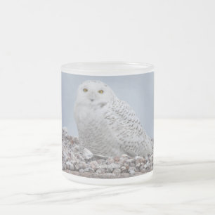Tasse Givré Chouette neigeuse sur coquillesMug café