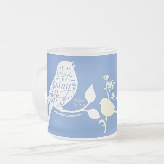 Tasse Givré Christian citation oiseaux chanter (Devant gauche)