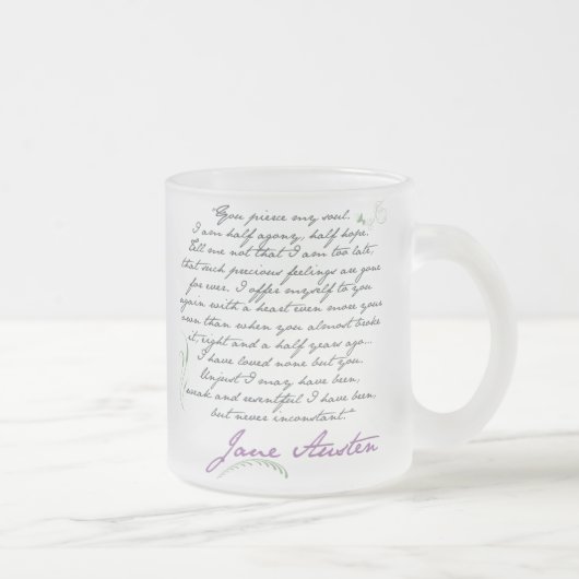 Tasse Givré Citation #1 de la persuasion de Jane Austen (Droit)