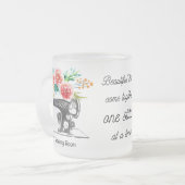 Tasse Givré Citation de machine à coudre noire florale (Devant gauche)