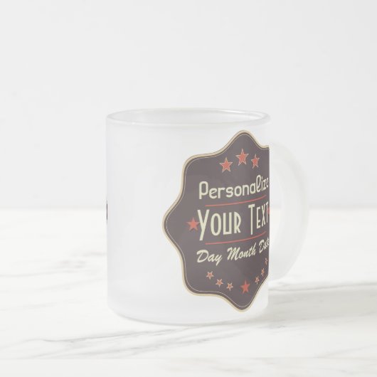 Tasse Givré Classic Custom Text Retro Label (Devant droit)