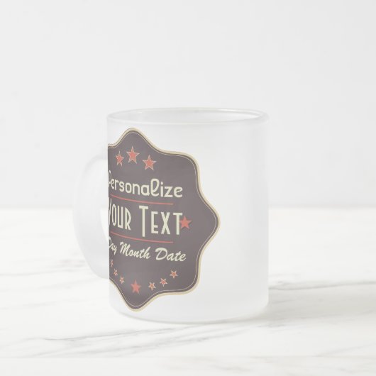 Tasse Givré Classic Custom Text Retro Label (Devant gauche)