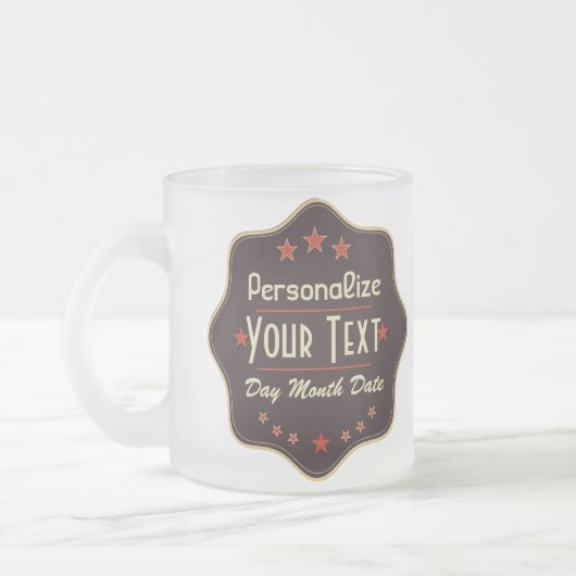 Tasse Givré Classic Custom Text Retro Label (Gauche)