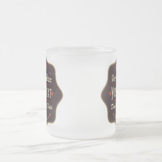 Tasse Givré Classic Custom Text Retro Label (Centre)