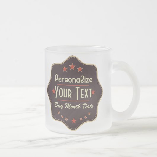 Tasse Givré Classic Custom Text Retro Label (Droit)