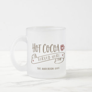 Tasse Givré Coca Chaud Servi Ici Mignonne Écriture De Main Vac