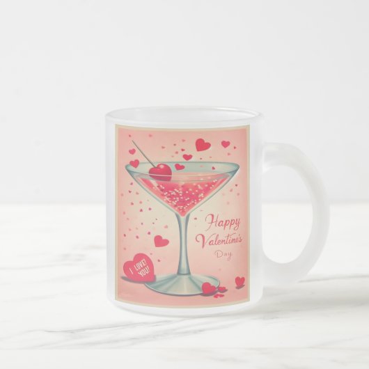 Tasse Givré Cocktail Valentine Martini du milieu du siècle (Droit)