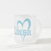 Tasse Givré Coeur Bleu Scribblé - J'Aime Mon Soldat (Devant droit)