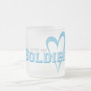 Tasse Givré Coeur Bleu Scribblé - J'Aime Mon Soldat