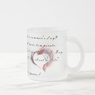 Tasse Givré Coeur métallique avec sonnet de Shakespeare 18