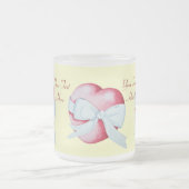 Tasse Givré coeur rouge attaché avec ruban blanc arc romantiqu (Centre)
