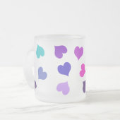 Tasse Givré Coeurs colorés mignons (Devant gauche)