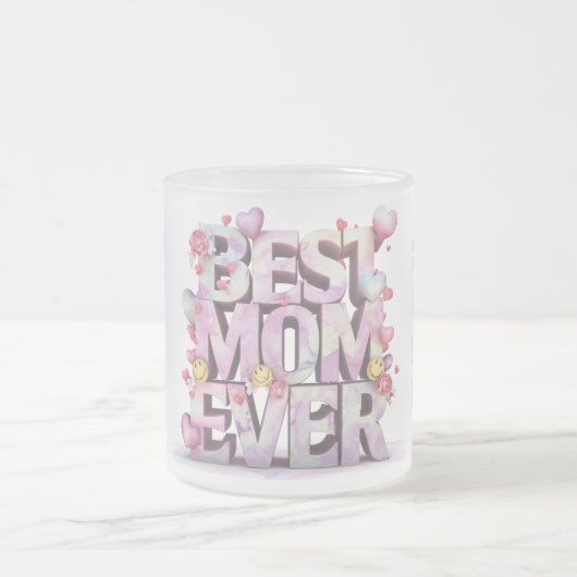 Tasse Givré *~* Coeurs de la fête des mères Hugs aimés Fleurs  (Centre)