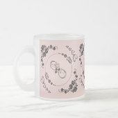 Tasse Givré Coeurs noirs simples, Floral, Infinité sur rose | (Gauche)